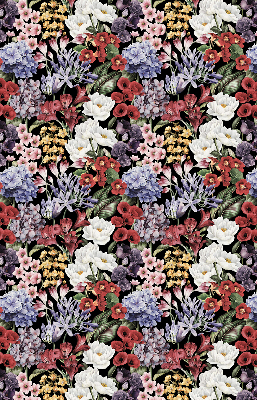 Fabric roller blind for window Colorful flowers