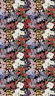 Fabric roller blind for window Colorful flowers