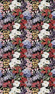 Fabric roller blind for window Colorful flowers