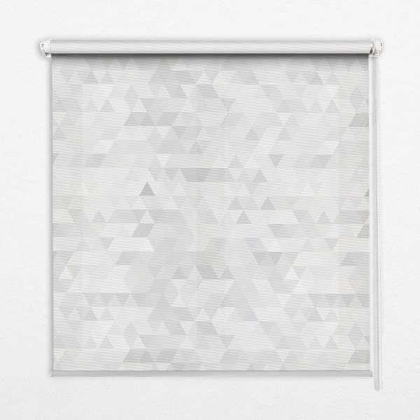 Blackout roller blind for window Gray triangle pattern