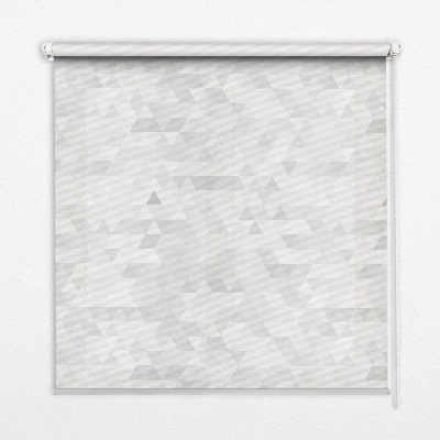 Blackout roller blind for window Gray triangle pattern