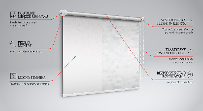 Blackout roller blind for window Gray triangle pattern