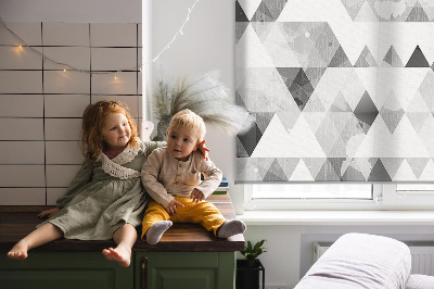 Blackout roller blind Gray triangle pattern