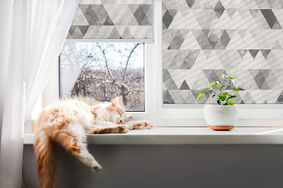 Blackout roller blind Gray triangle pattern