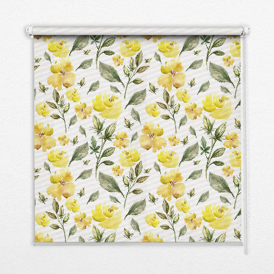 Blackout roller blind Yellow flowers