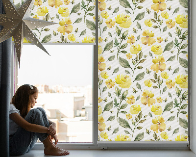 Blackout roller blind Yellow flowers