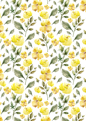 Blackout roller blind Yellow flowers