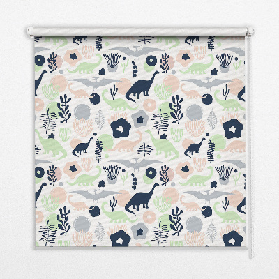 Blackout roller blind for window Colorful dinosaurs