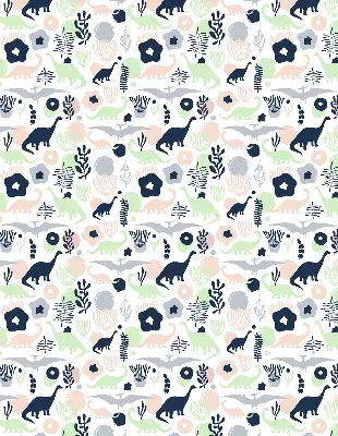 Blackout roller blind for window with a colorful dinosaur pattern