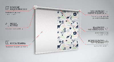 Blackout roller blind for window Colorful dinosaurs