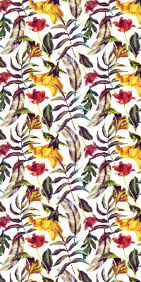 Fabric roller blind for window Colorful flowers