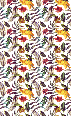 Fabric roller blind for window Colorful flowers