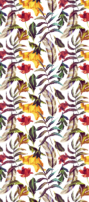 Fabric roller blind for window with a colorful flowers print