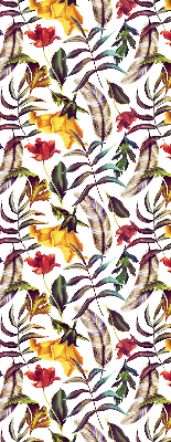 Fabric roller blind for window Colorful flowers