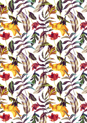 Fabric roller blind for window Colorful flowers