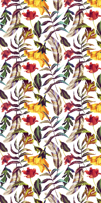 Fabric roller blind for window Colorful flowers