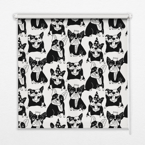 Blackout roller blind for window Drawn dogs