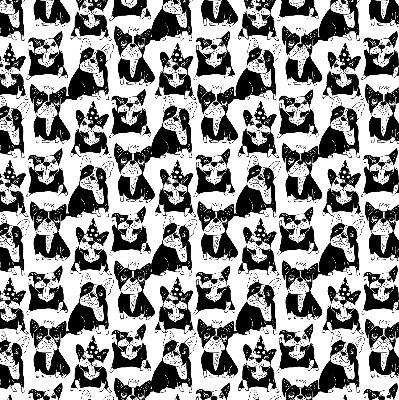 Blackout roller blind for window Drawn dogs
