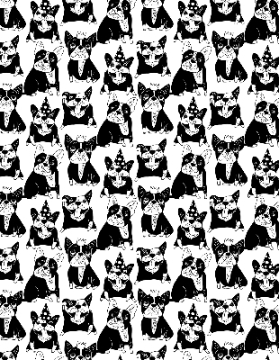 Blackout roller blind for window Drawn dogs