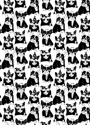 Blackout roller blind for window Drawn dogs