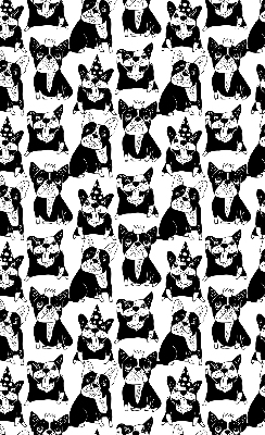 Blackout roller blind for window Drawn dogs