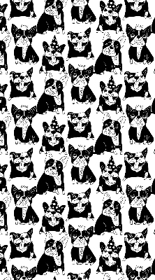 Blackout roller blind for window Drawn dogs