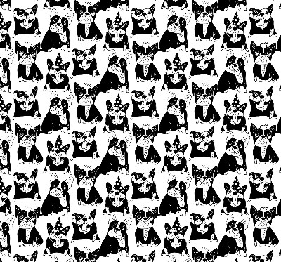 Blackout roller blind for window Drawn dogs