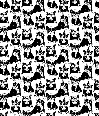 Blackout roller blind for window Drawn dogs