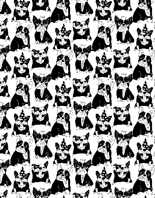 Blackout roller blind for window Drawn dogs