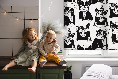 Blackout roller blind for window Drawn dogs