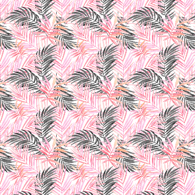 Fabric roller blind for window Pink and black leaves