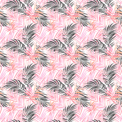 Fabric roller blind for window Pink and black leaves