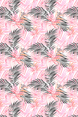 Fabric roller blind for window Pink and black leaves