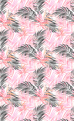 Fabric roller blind for window Pink and black leaves