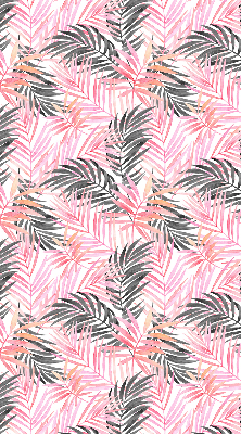 Fabric roller blind for window Pink and black leaves