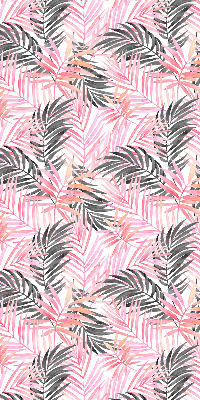 Fabric roller blind for window Pink and black leaves
