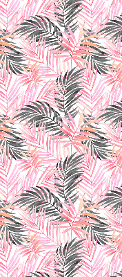 Fabric roller blind for window Pink and black leaves