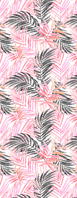 Fabric roller blind for window Pink and black leaves