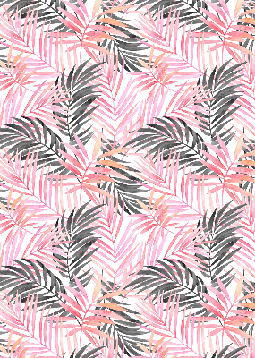 Fabric roller blind for window Pink and black leaves