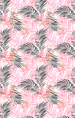 Fabric roller blind for window Pink and black leaves