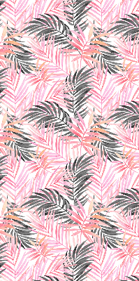 Fabric roller blind for window Pink and black leaves