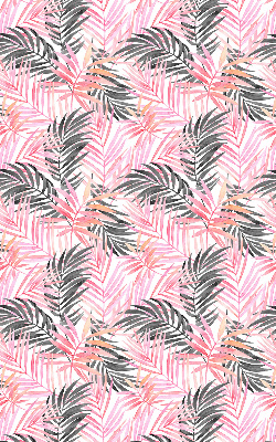 Fabric roller blind for window Pink and black leaves