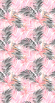 Fabric roller blind for window Pink and black leaves