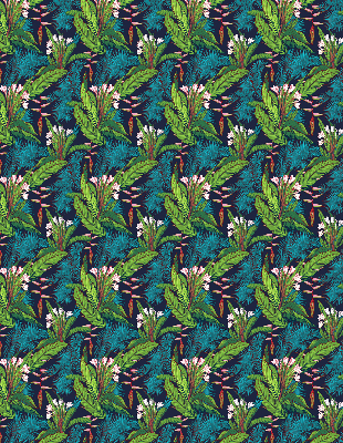 Blackout roller blind Exotic plants