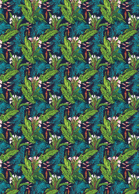 Blackout roller blind Exotic plants