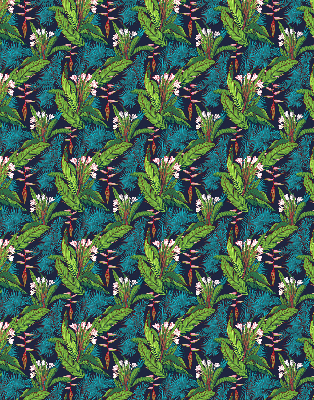 Blackout roller blind Exotic plants