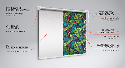 Blackout roller blind Exotic plants