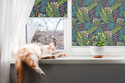 Blackout roller blind Exotic plants