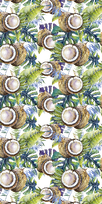 Blackout roller blind for window coconuts and their leaves pattern