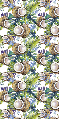 Blackout roller blind for window coconuts and their leaves pattern